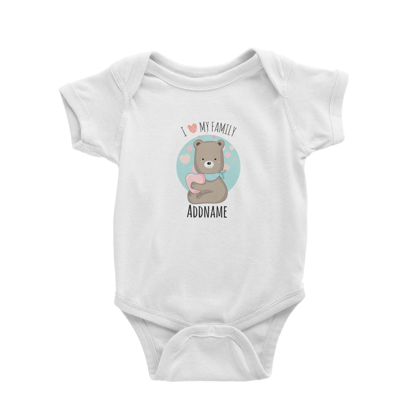 Sweet Animals Sketches Bear I Love My Family Baby Romper