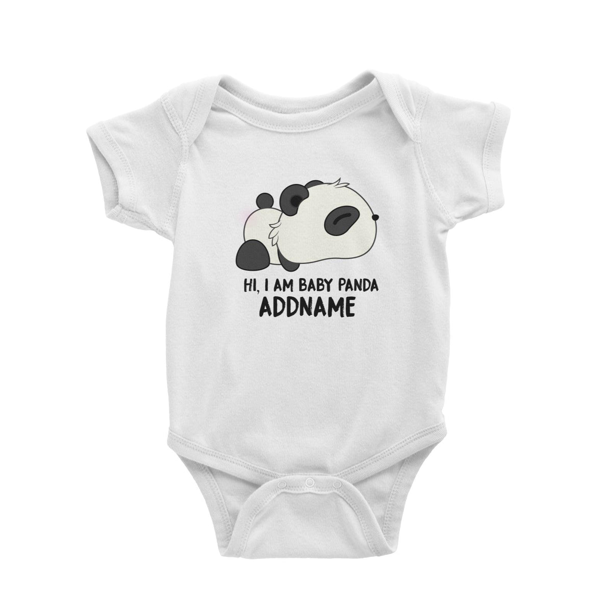 Hi I Am Sleeping Baby Panda with Addname Baby Romper