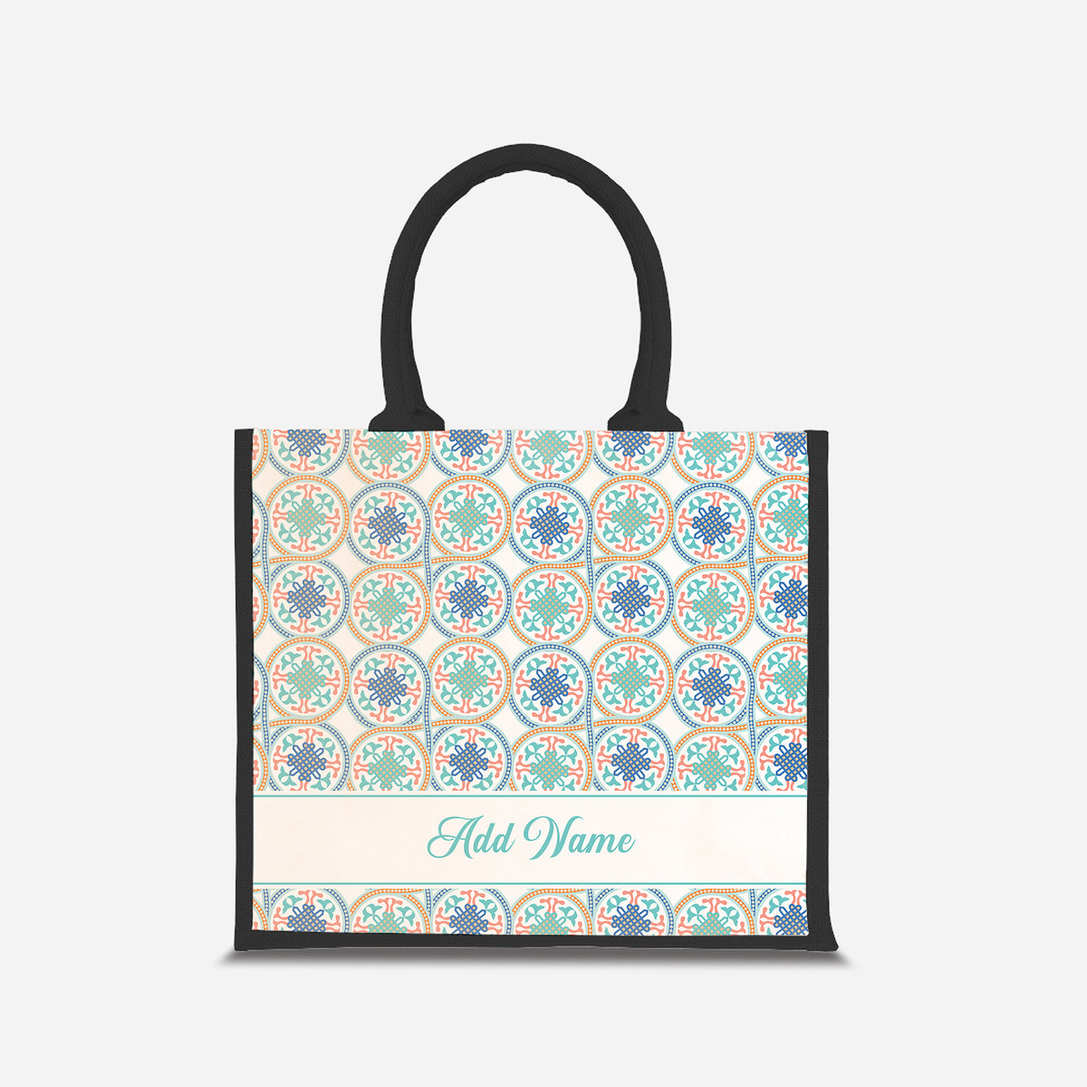 Moroccan Series Half Lining Jute Bag - Chahid Black