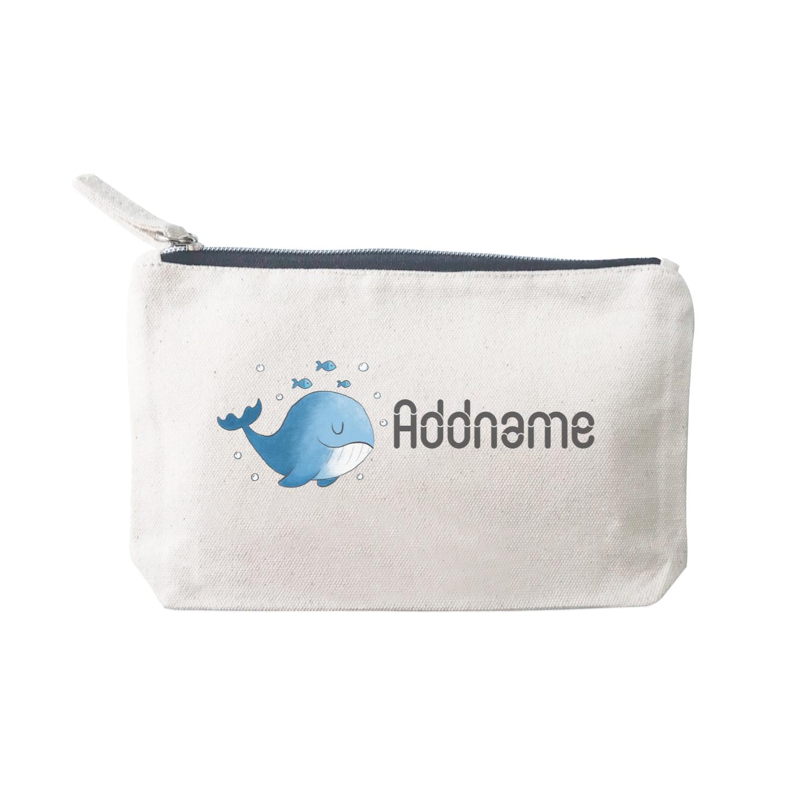 Cute Hand Drawn Style Whale Addname SP Stationery Pouch 2