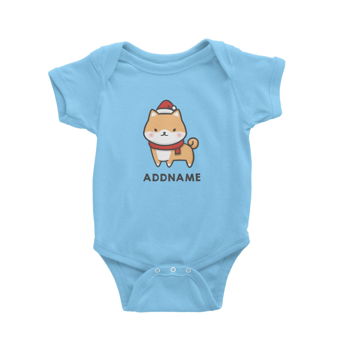 Xmas Cute Shiba Inu Addname Baby Romper
