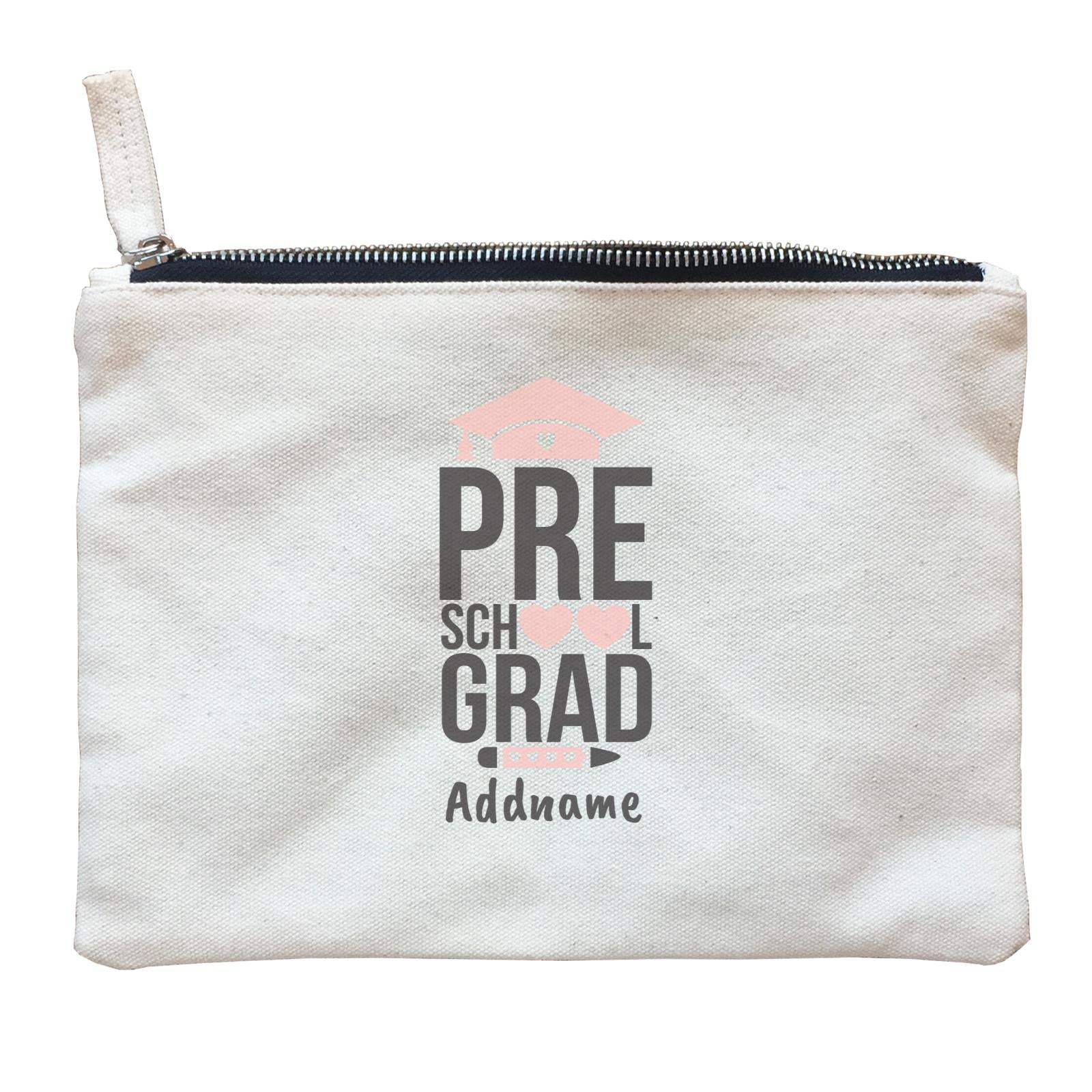 Graduation Series Pre-School Grad Pink Hearts Zipper Pouch