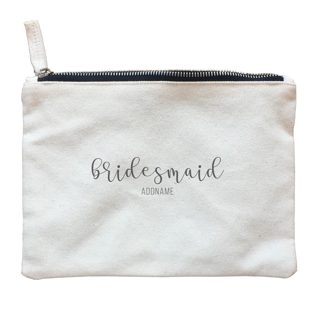 Bridesmaid Calligraphy Bridesmaid Subtle Addname Accessories Zipper Pouch