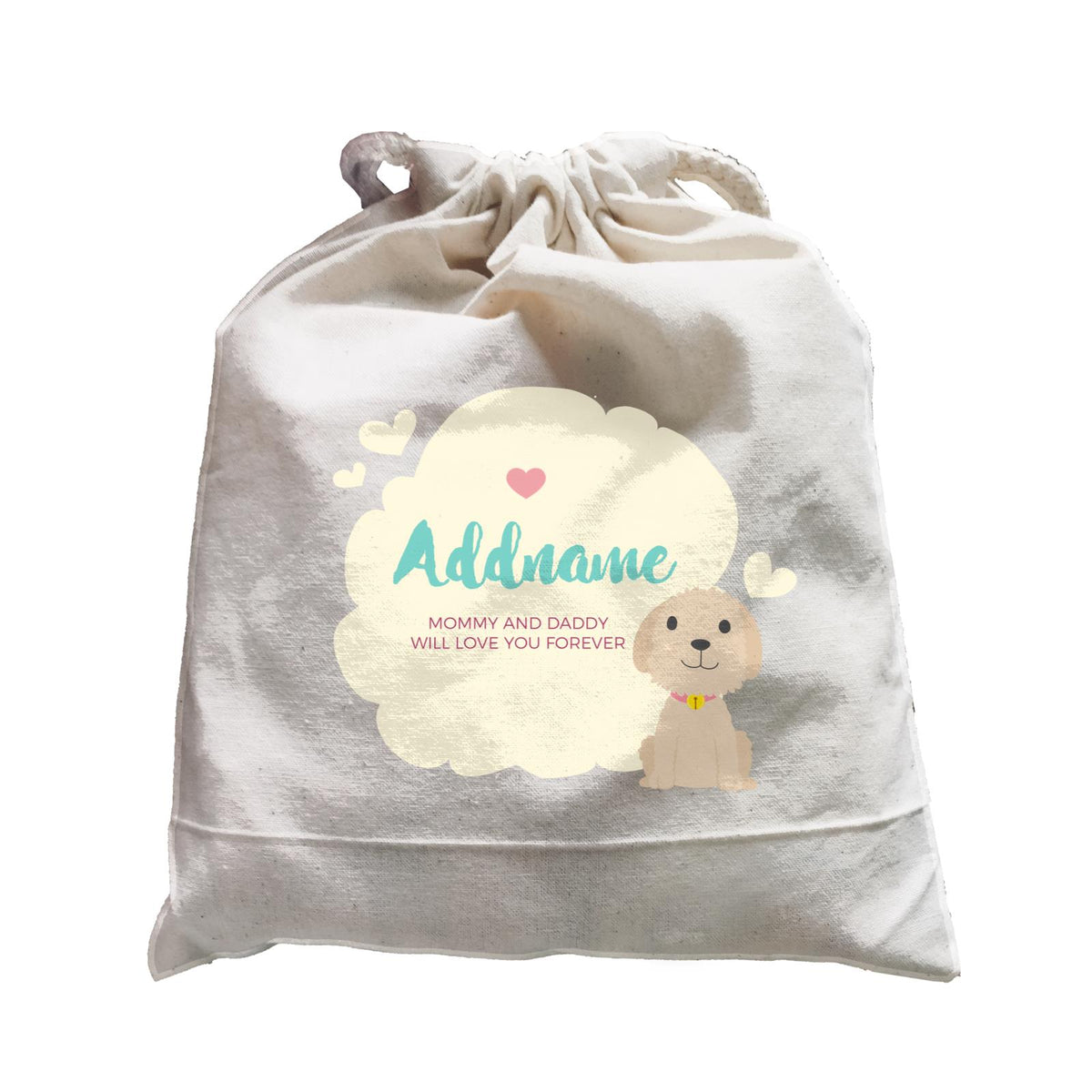 Cute Dog and Yellow Cloud Personalizable with Name and Text Satchel