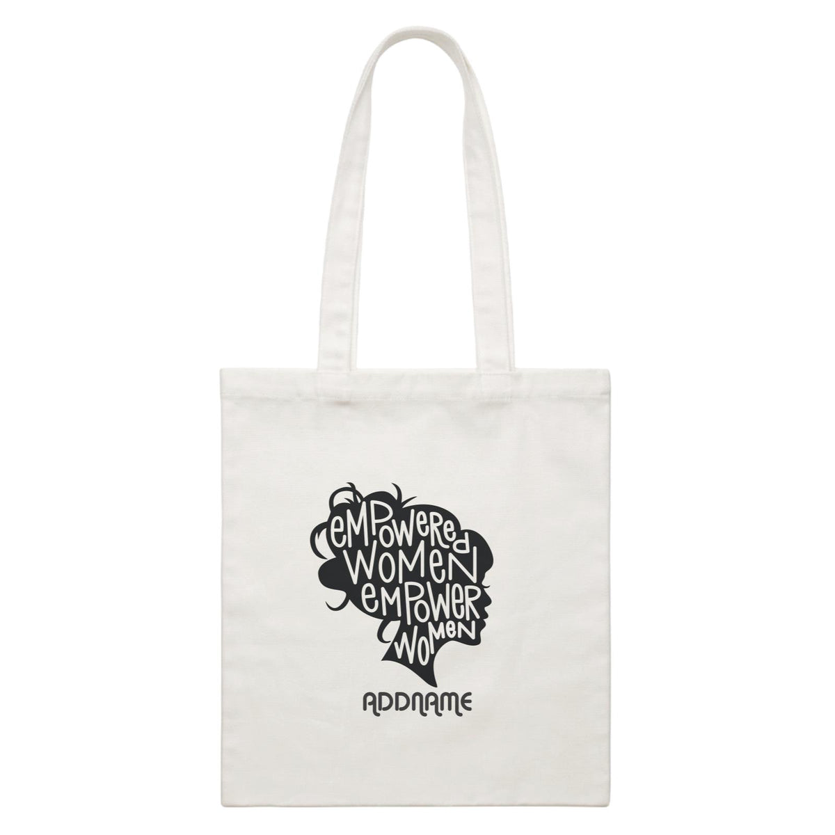Girl Boss Quotes Empowered Women Lady Vector Addname White Canvas Bag