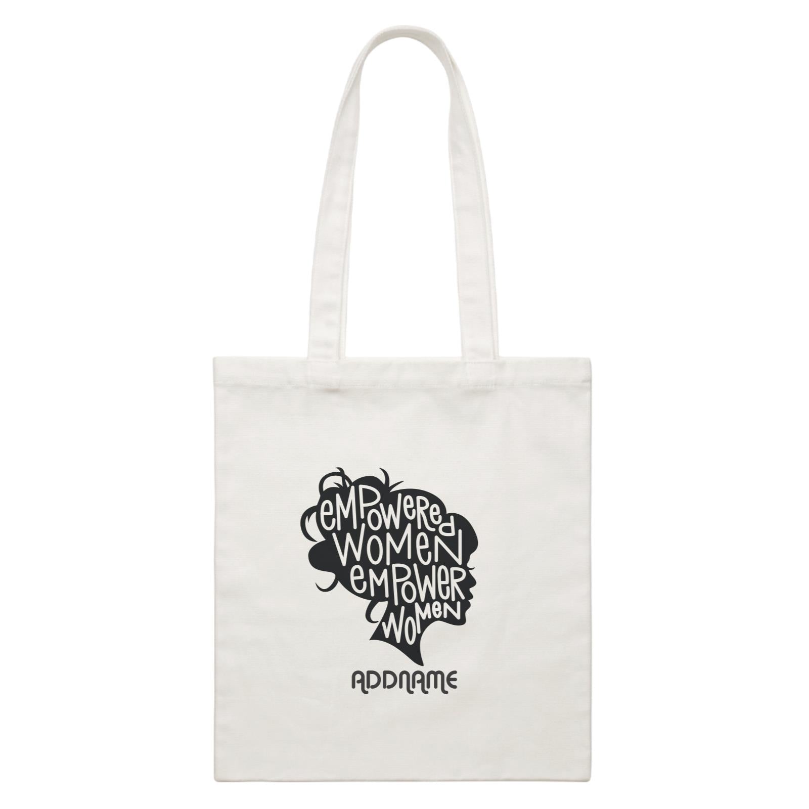 Girl Boss Quotes Empowered Women Lady Vector Addname White Canvas Bag