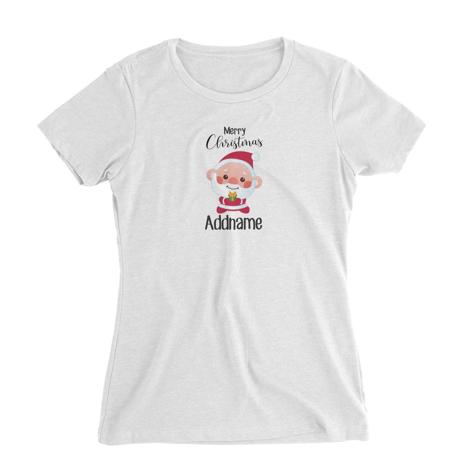 Christmas Cute Grandpa Santa Merry Christmas Women's Slim Fit T-Shirt
