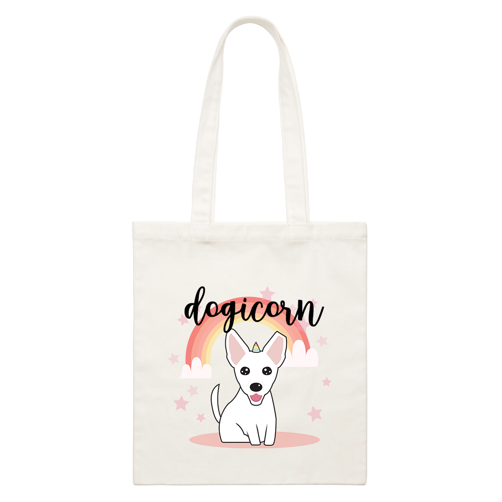 Sherlyn Mama Cute Dogicorn Edition Accessories White Canvas Bag