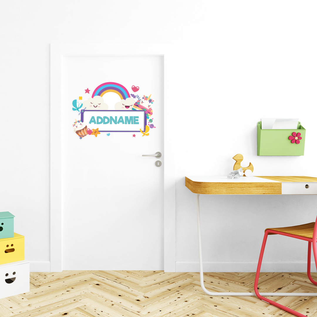 Unicorn with Donut Kiddies Door Sticker