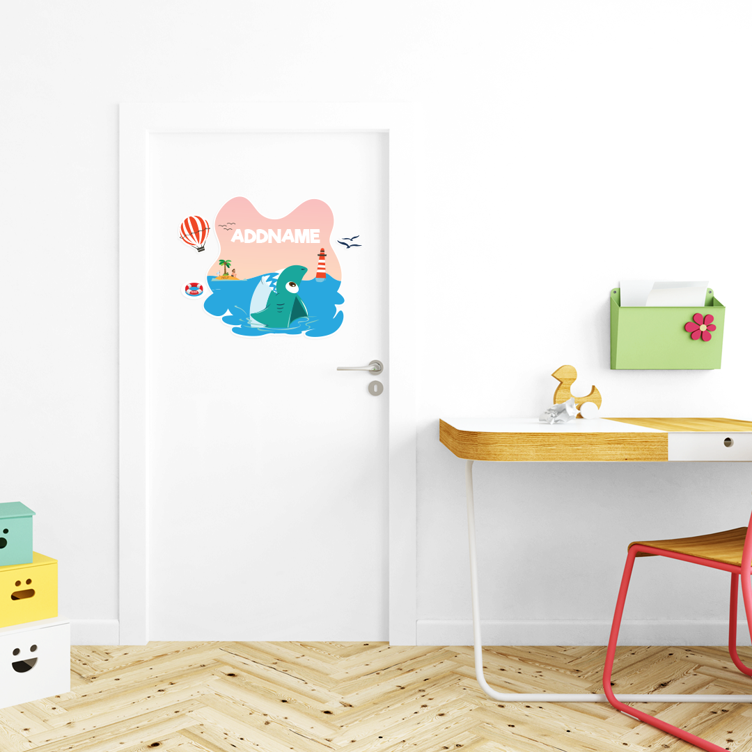 Cute Shark Kiddies Door Sticker