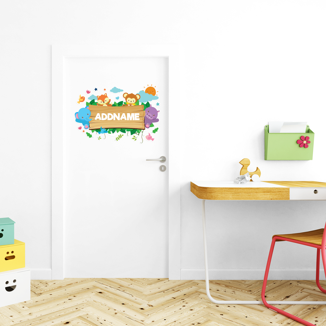 Safari Animal Kiddies Door Sticker