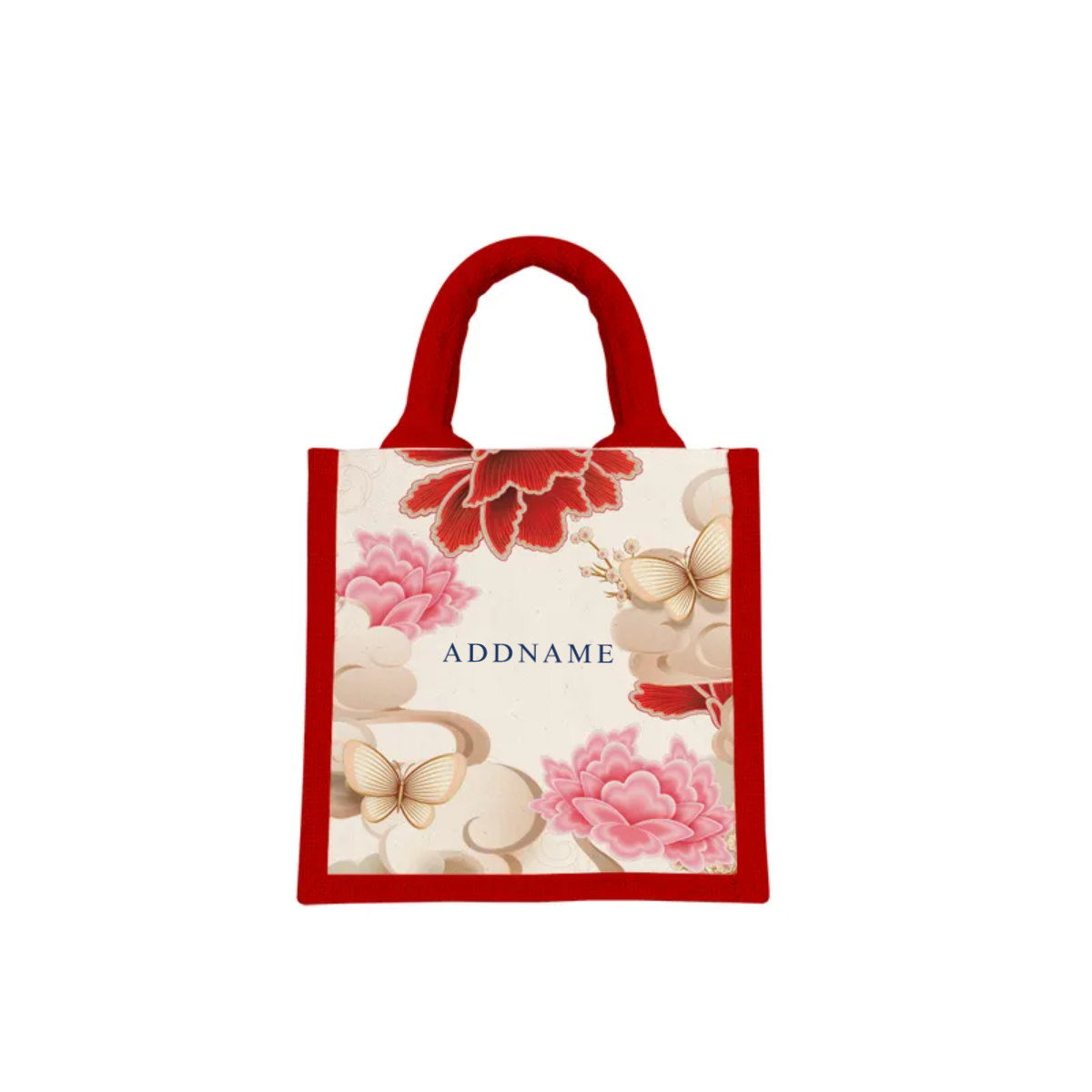 Endless Flourish Series - Red Jute Bag
