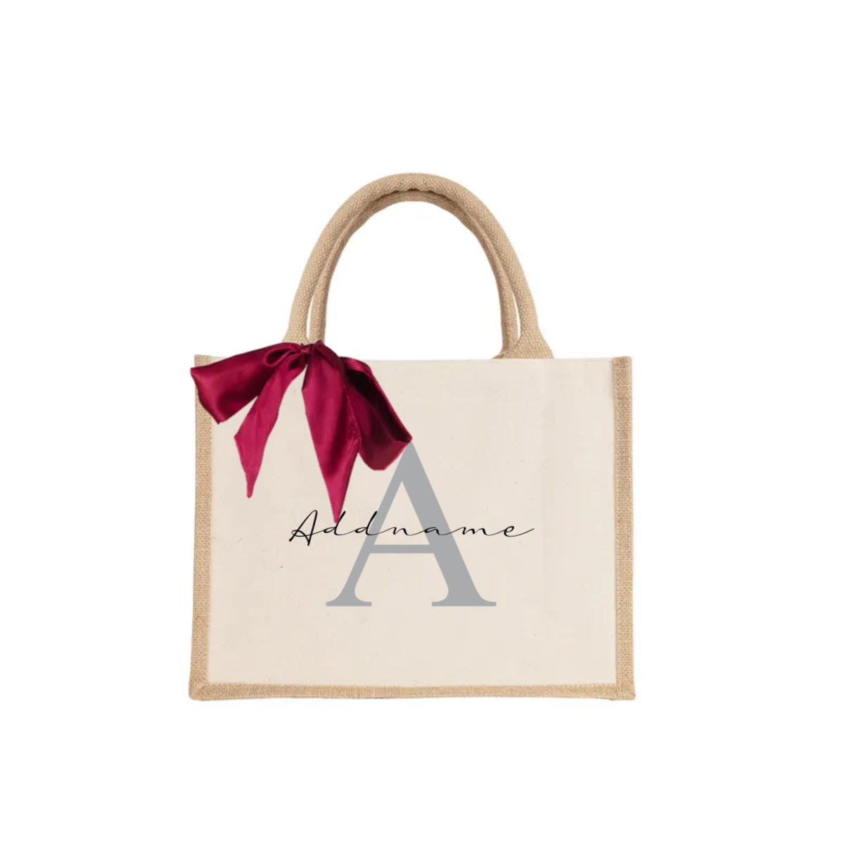 Alphabet Series Half Lining Small Jute Bag