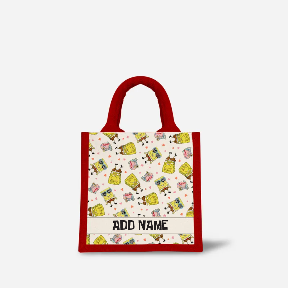 SpongeBob - Get Happy Pattern Personalized Half Lining Lunch Bag