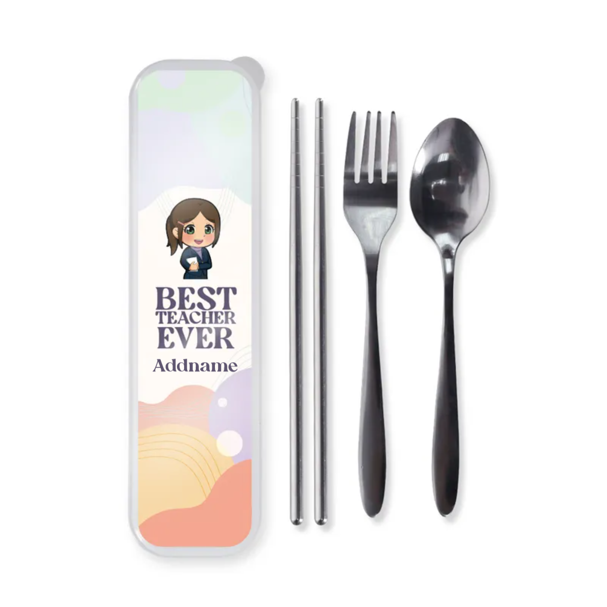 Chibi Best Teacher Ever Pastel Melody - Cutlery Set