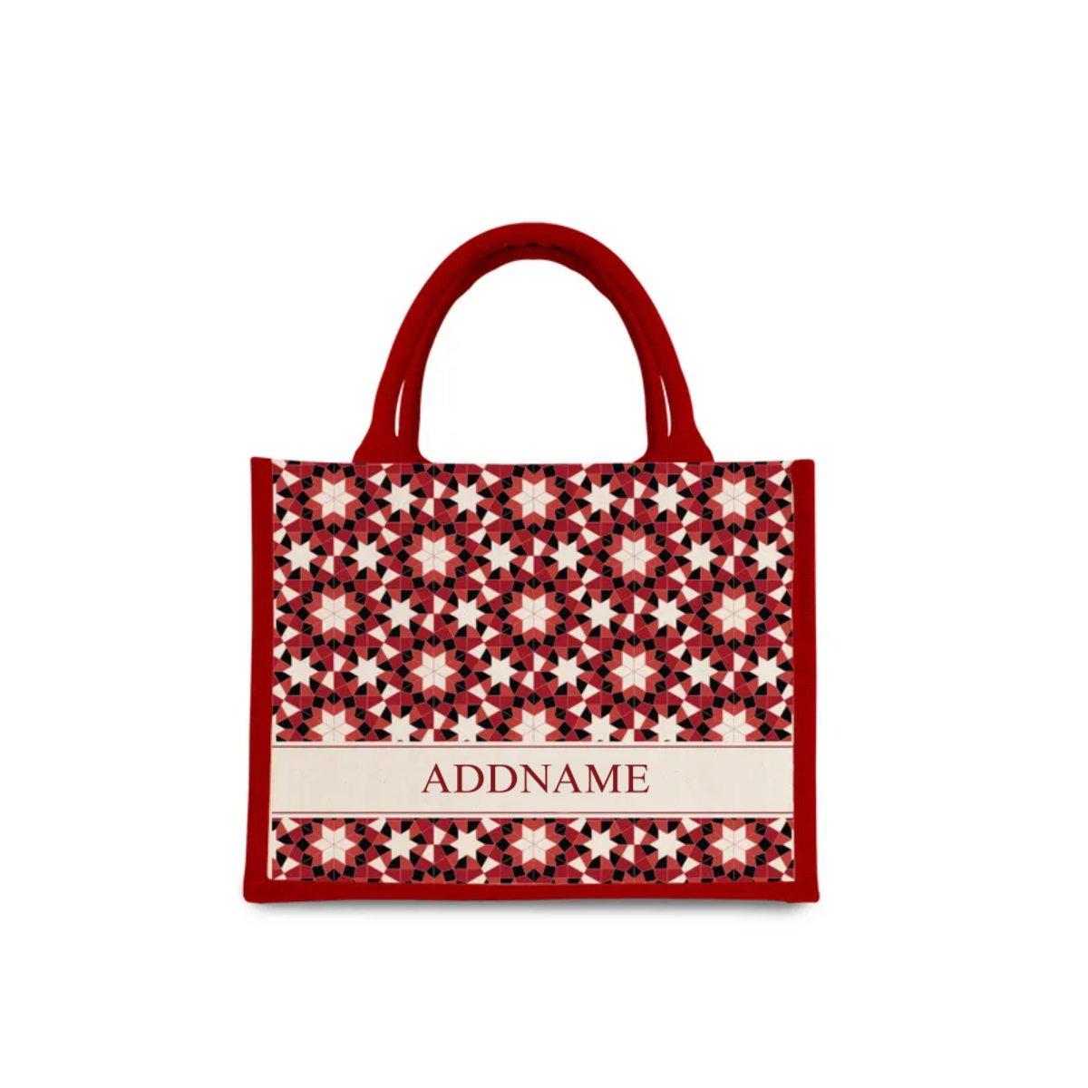 Ornamental Series Half Lining Small Jute Bag