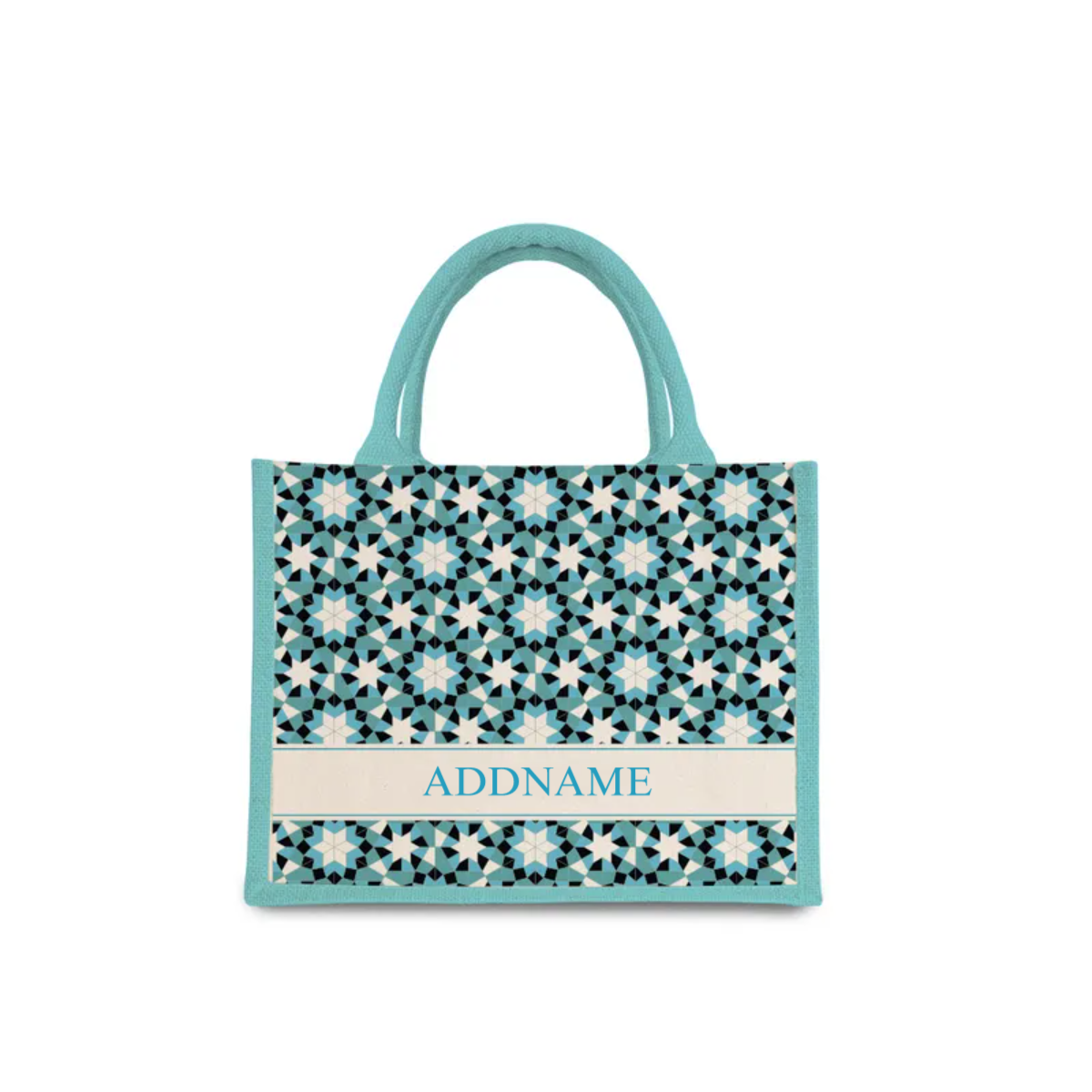 Ornamental Series Half Lining Small Jute Bag