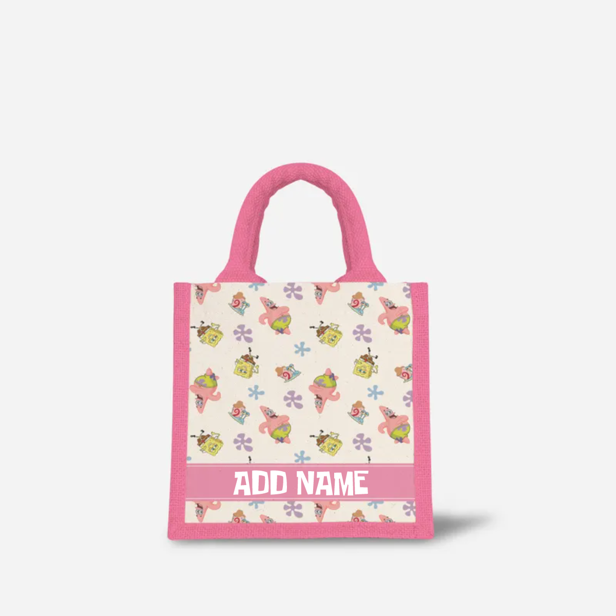 SpongeBob - Happy Walking Pattern Personalized Half Lining Lunch Bag