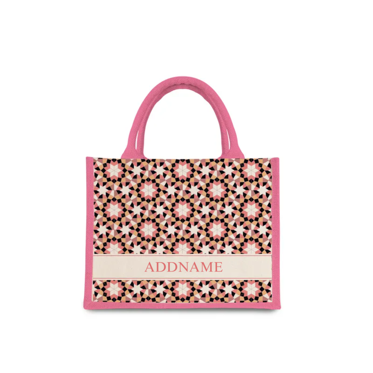 Ornamental Series Half Lining Small Jute Bag