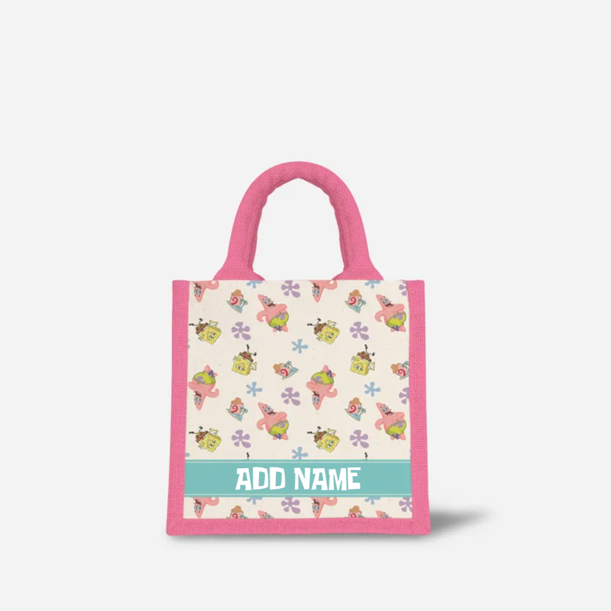 SpongeBob - Happy Walking Pattern Personalized Half Lining Lunch Bag