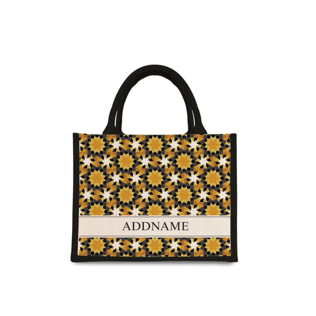 Ornamental Series Half Lining Small Jute Bag