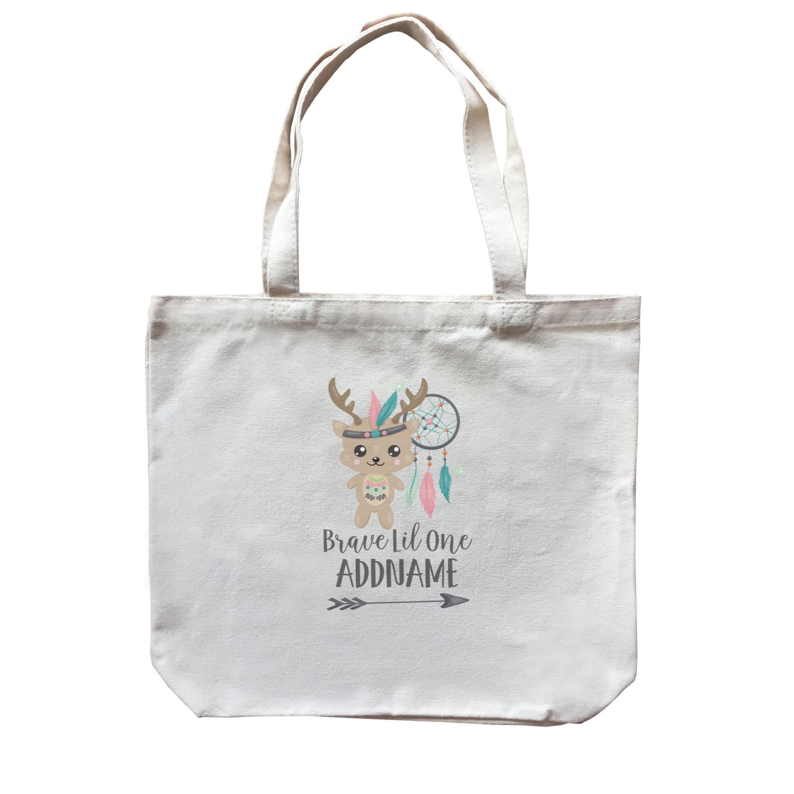Cute Tribe Animals Deer Brave Lil One Addname Canvas Bag