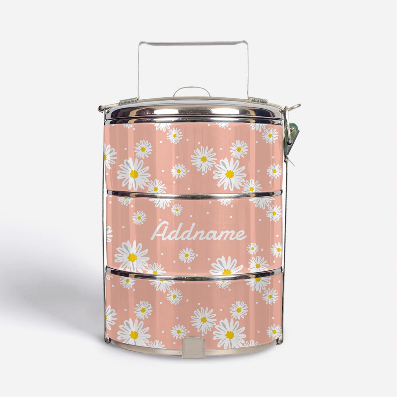 Daisy Series Standard Tiffin Carrier - Coral