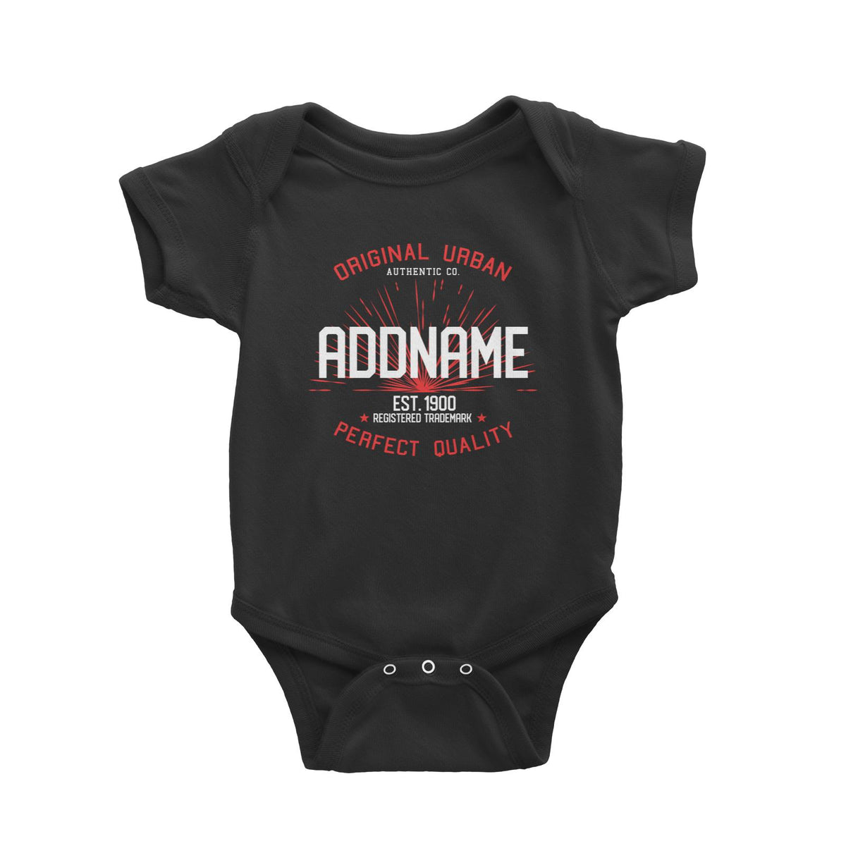 Original Urban Authentic Co. Personalizable with Name and Year Baby Romper