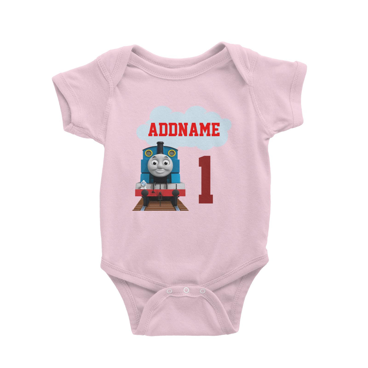 Thomas The Train Birthday Theme Personalizable with Name and Number Baby Romper