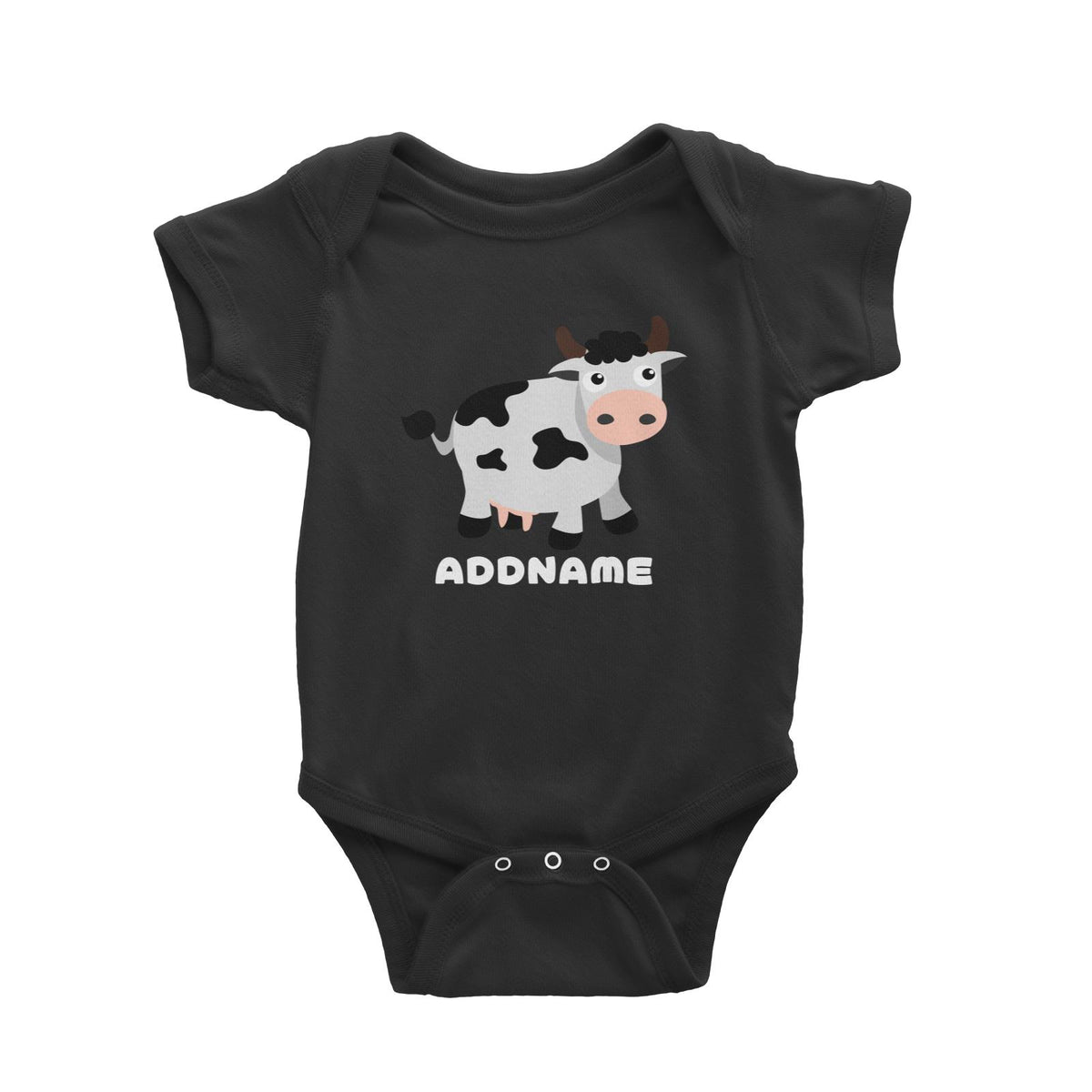 Farm Cow Addname Baby Romper
