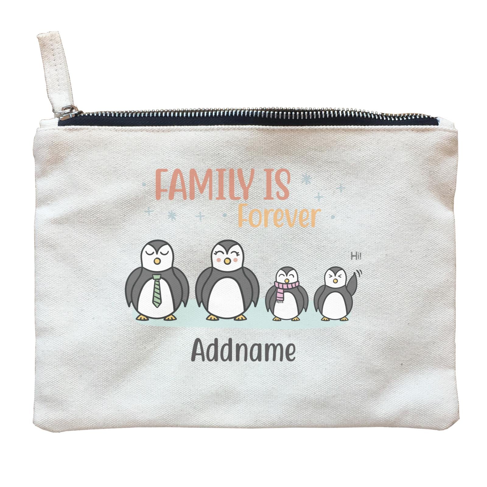 Penguin Family Family Is Forever Penguin Group Line Addname Zipper Pouch