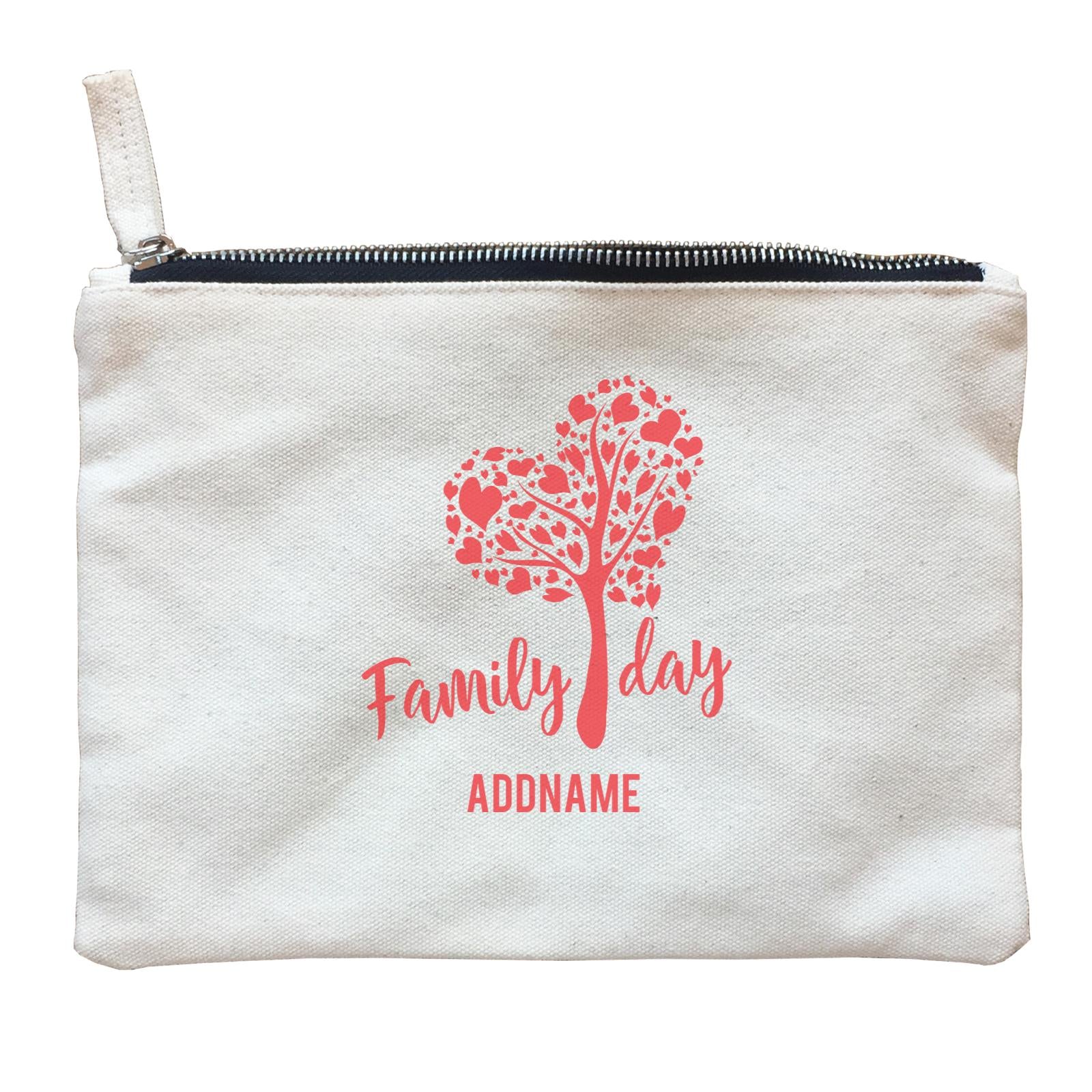 Family Day Love Tree With Love Leaves Family Day Addname Zipper Pouch