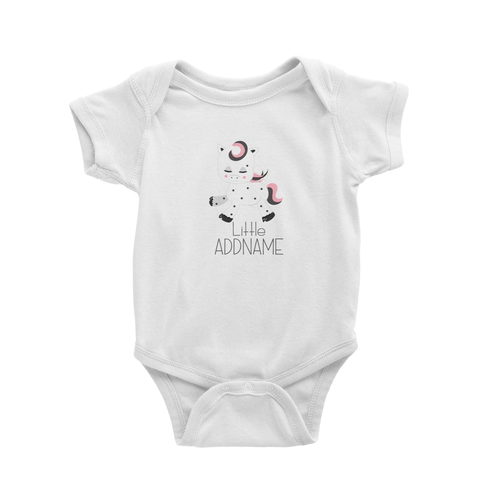 Nursery Animals Little Pony with Stars Addname White Baby Romper