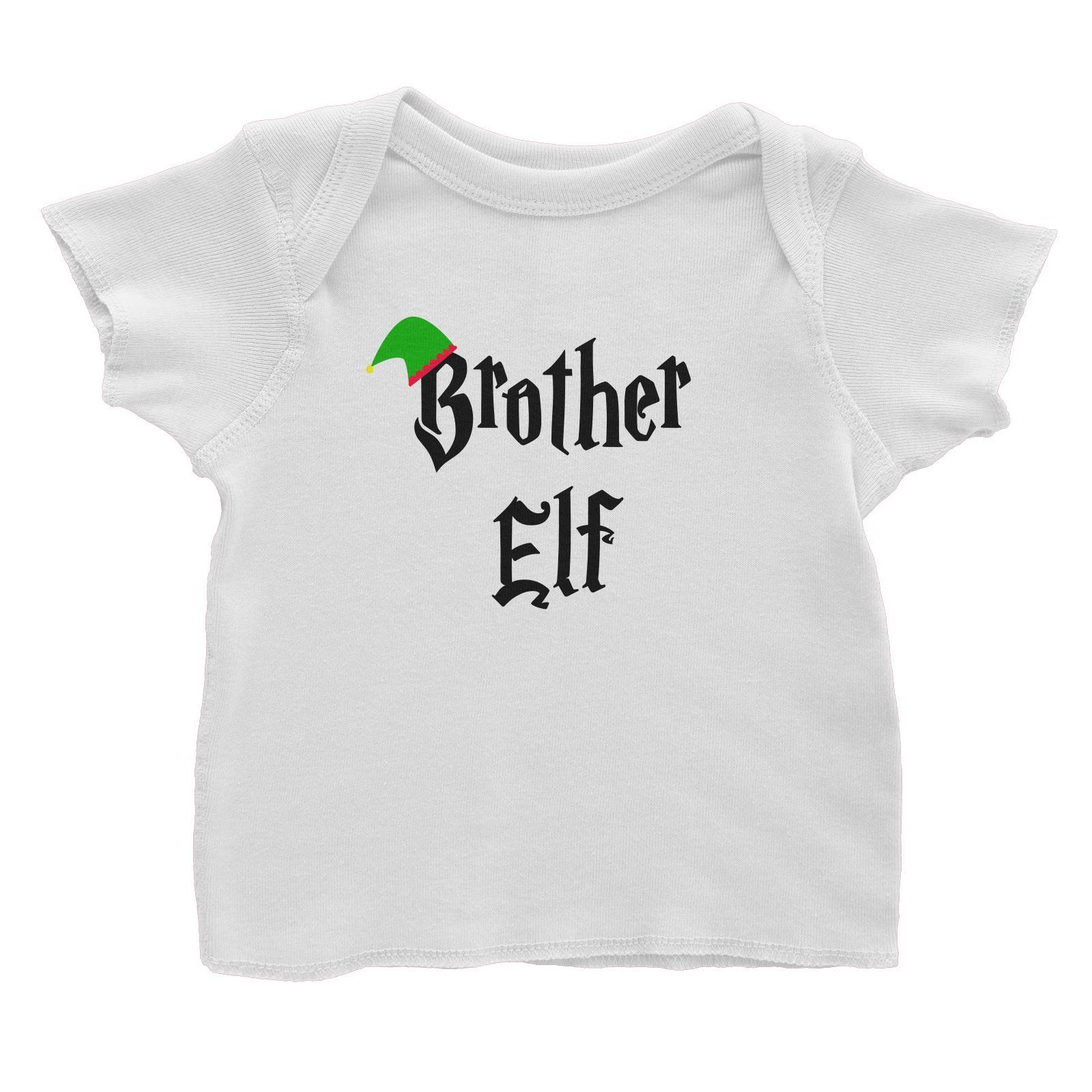 Brother Elf With Hat Baby T-Shirt Christmas Matching Family