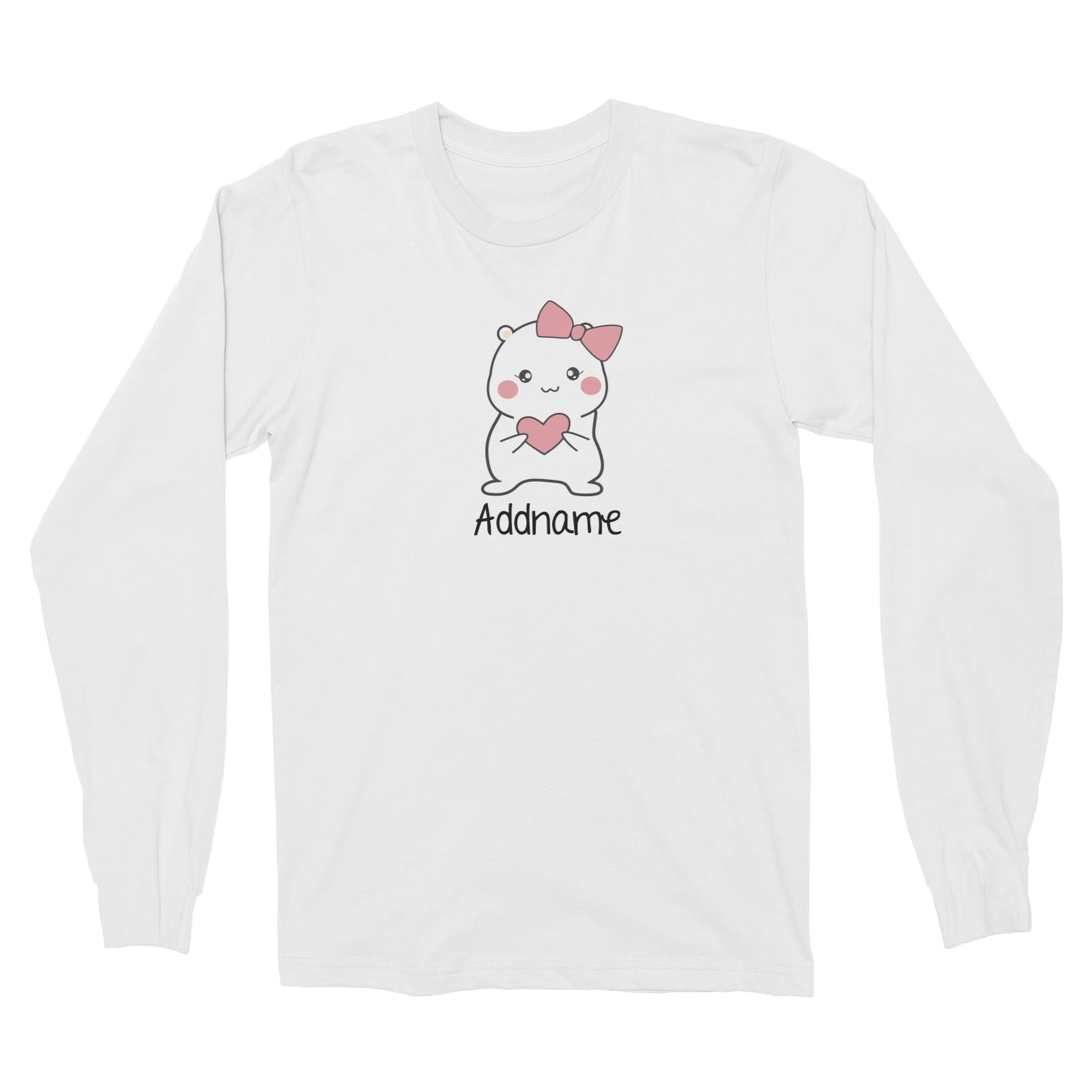 Cute Hamster Mommy Addname Long Sleeve Unisex T-Shirt