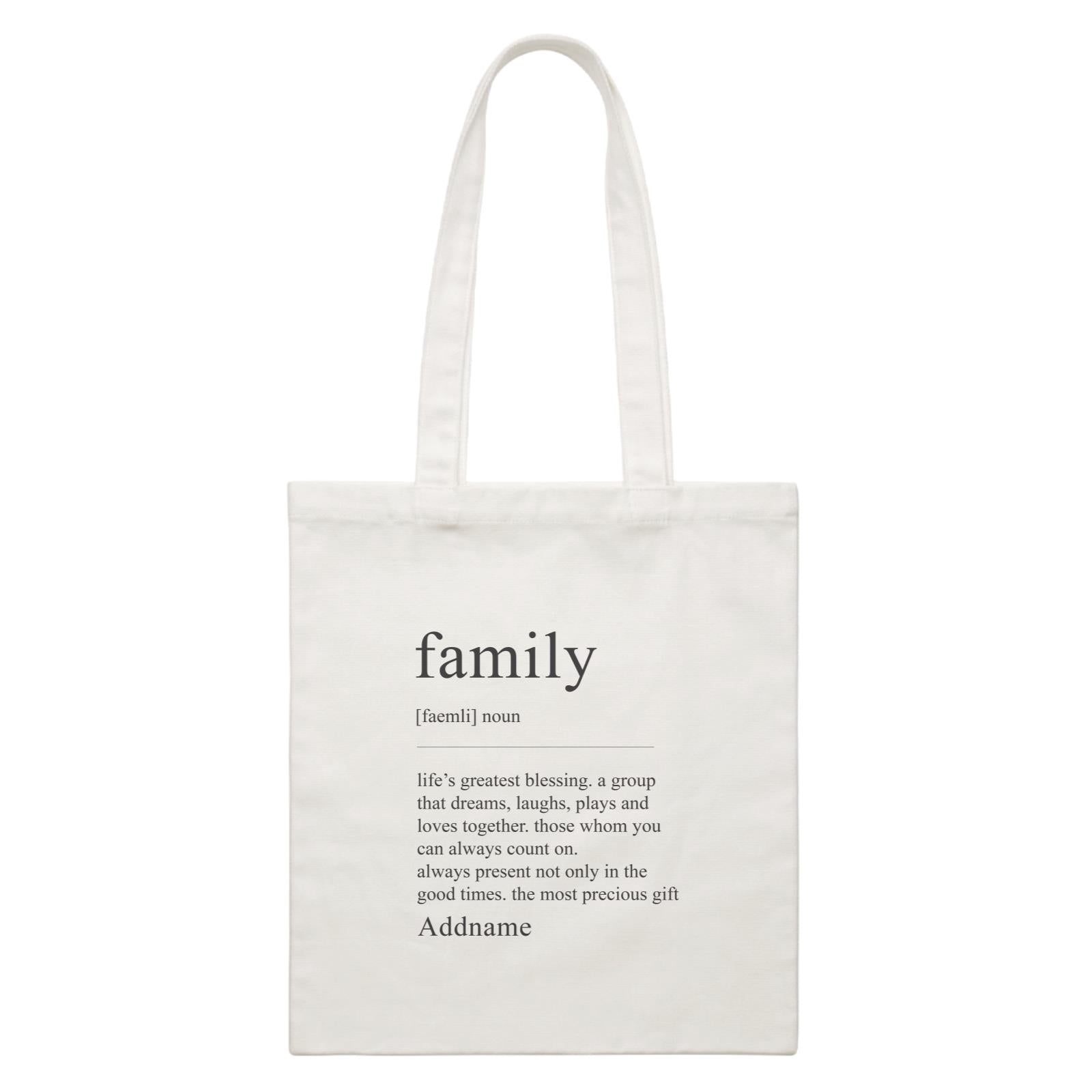 Family Is Everythings Quotes Family Noun Meaning Addname White Canvas Bag