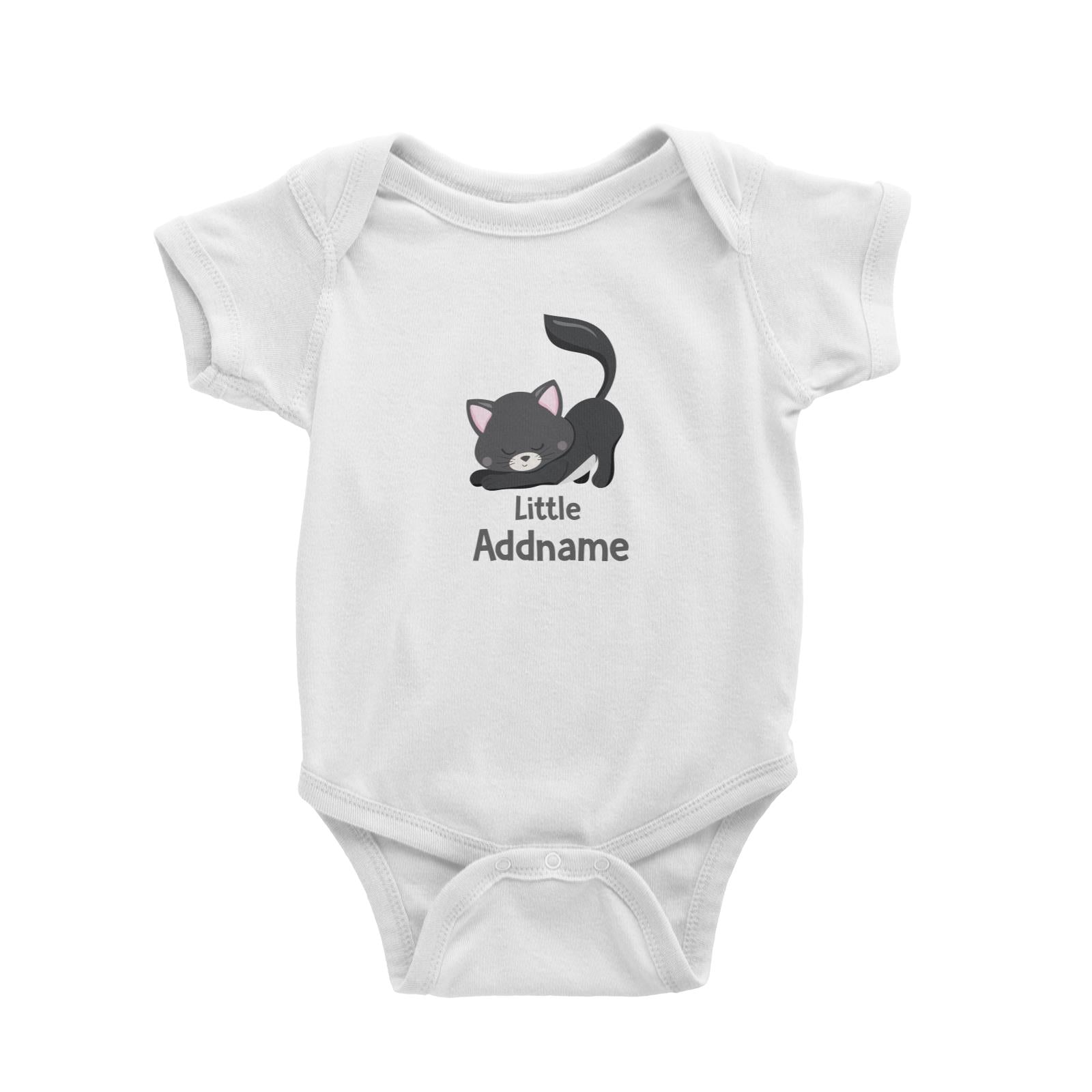 Adorable Cats Black Cat Little Addname White Baby Romper
