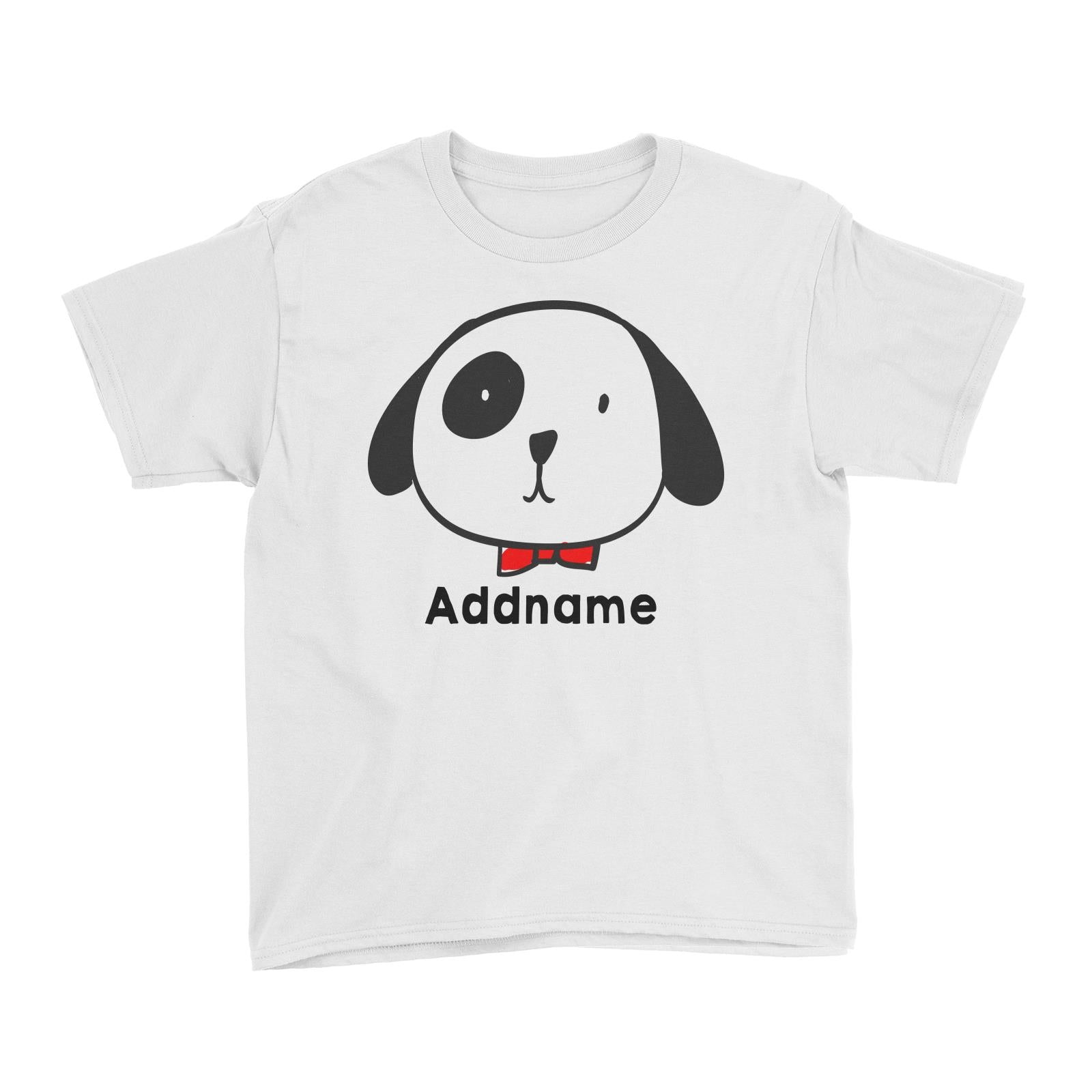 Dog With Red Bowtie White Kid's T-Shirt