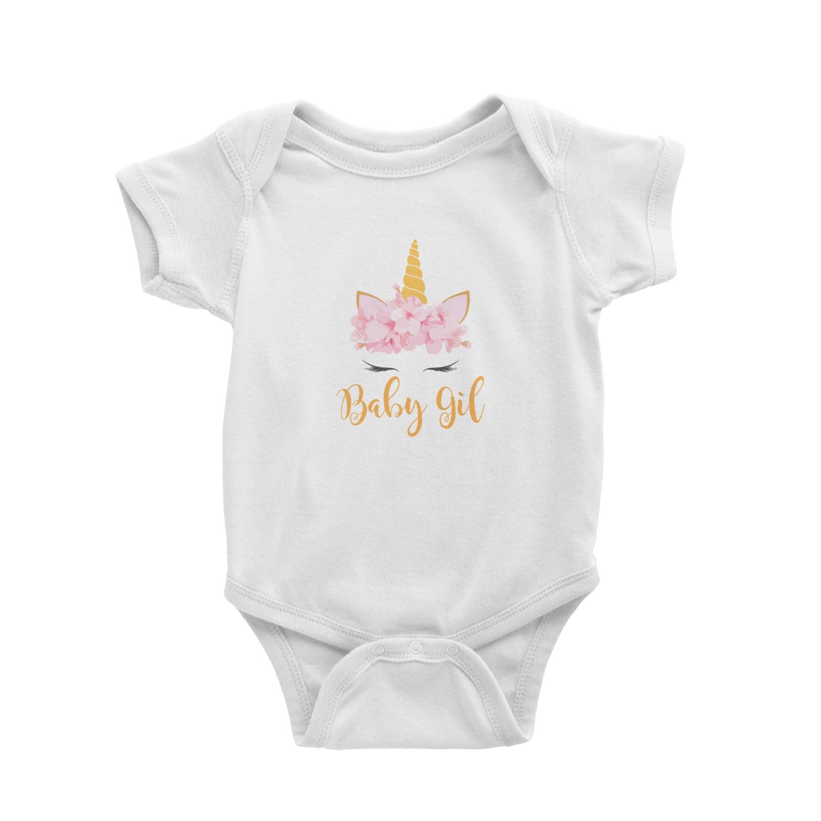 Non-Personalised Unicorn Floral Baby Romper