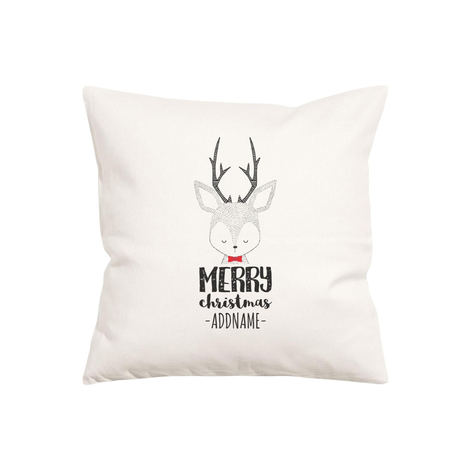 Xmas Cute Handrawn Reindeer Merry Christmas Pillow Pillow Cushion