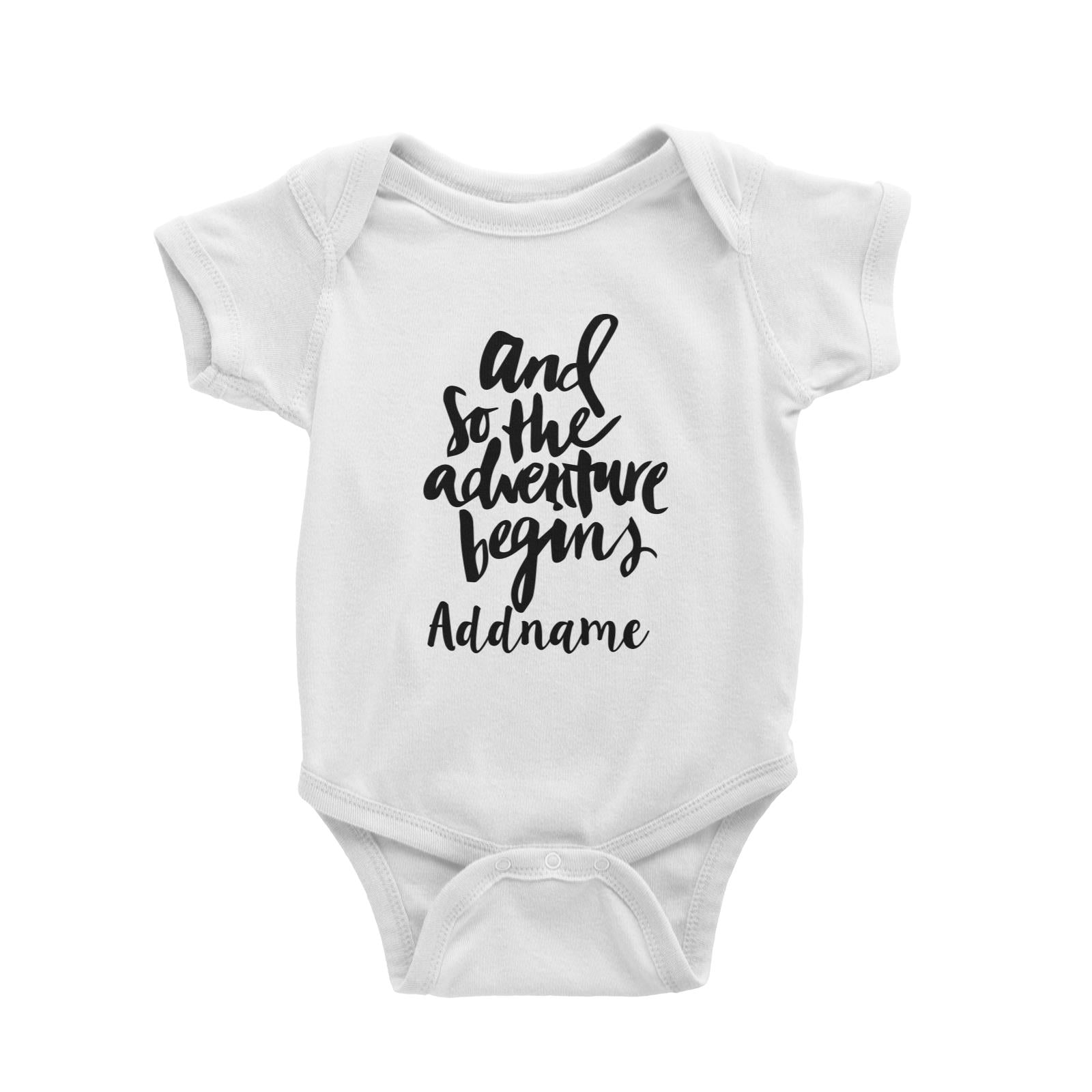 And So The Adventure Begins White Baby Romper
