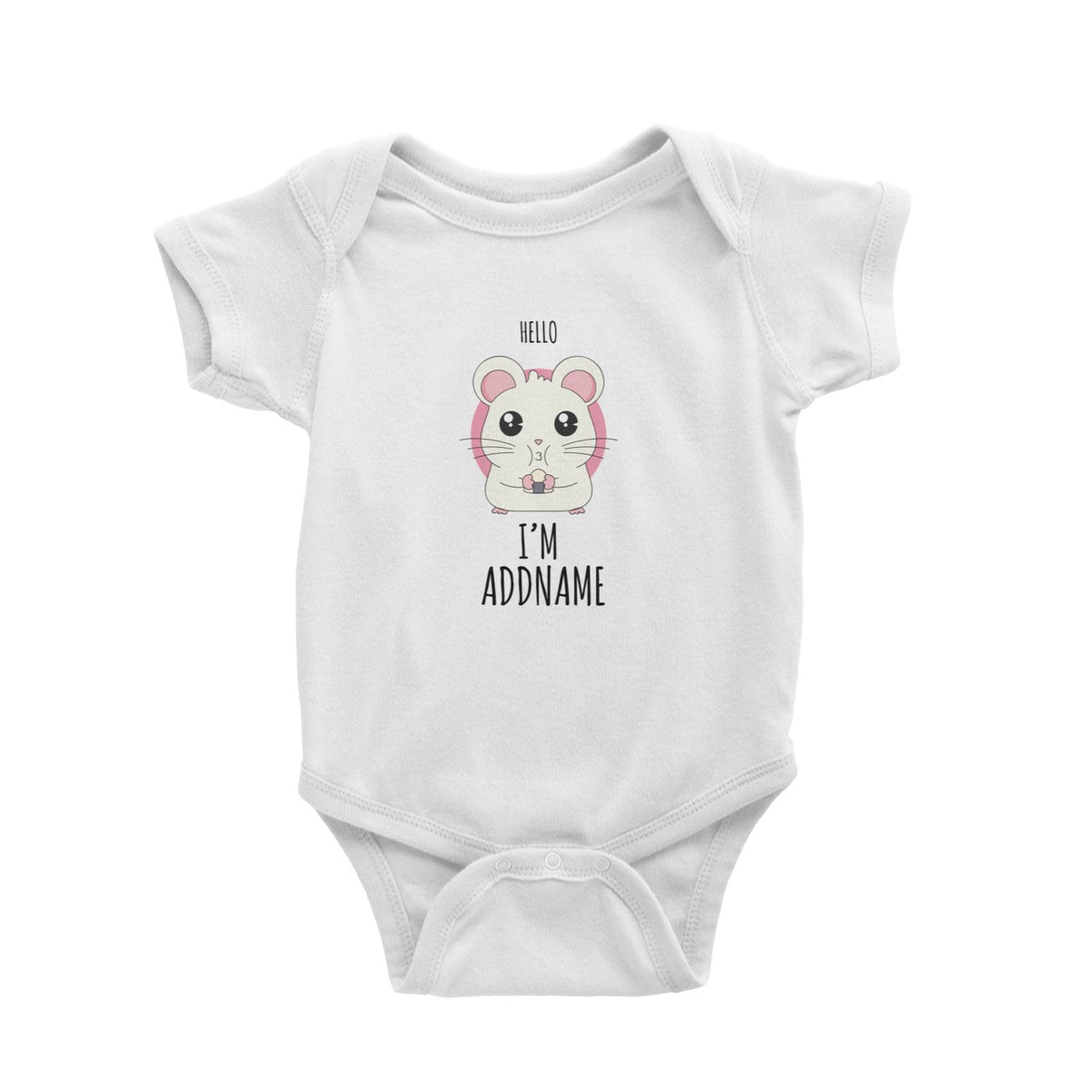 Kawaii Hello I'm Sushi Mouse White White Baby Romper