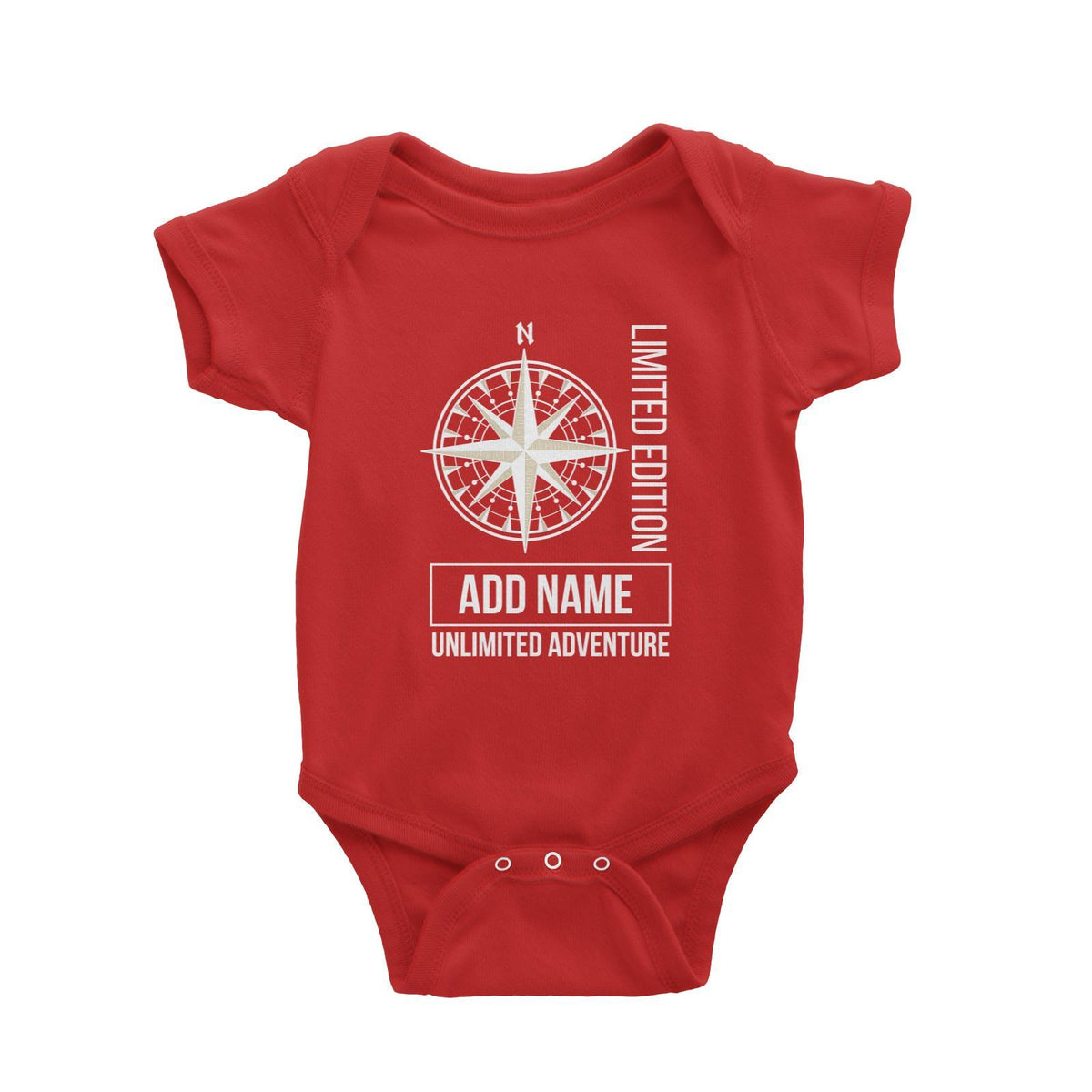 Limited Edition Compass Unlimited Adventure Personalizable with Name Baby Romper