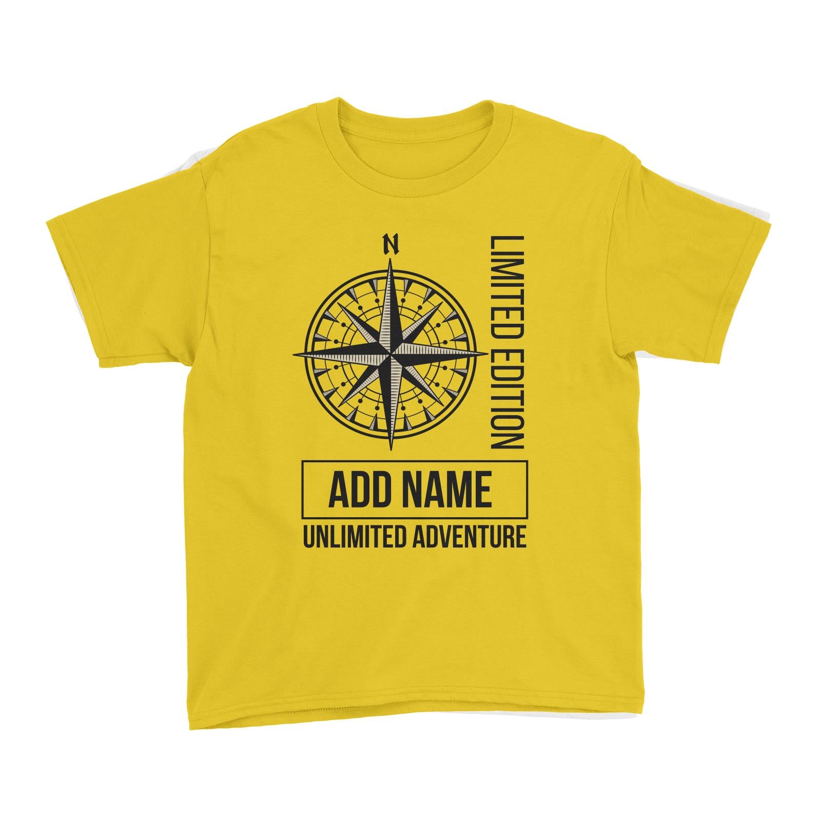 Limited Edition Compass Unlimited Adventure Personalizable with Name Kid's T-Shirt