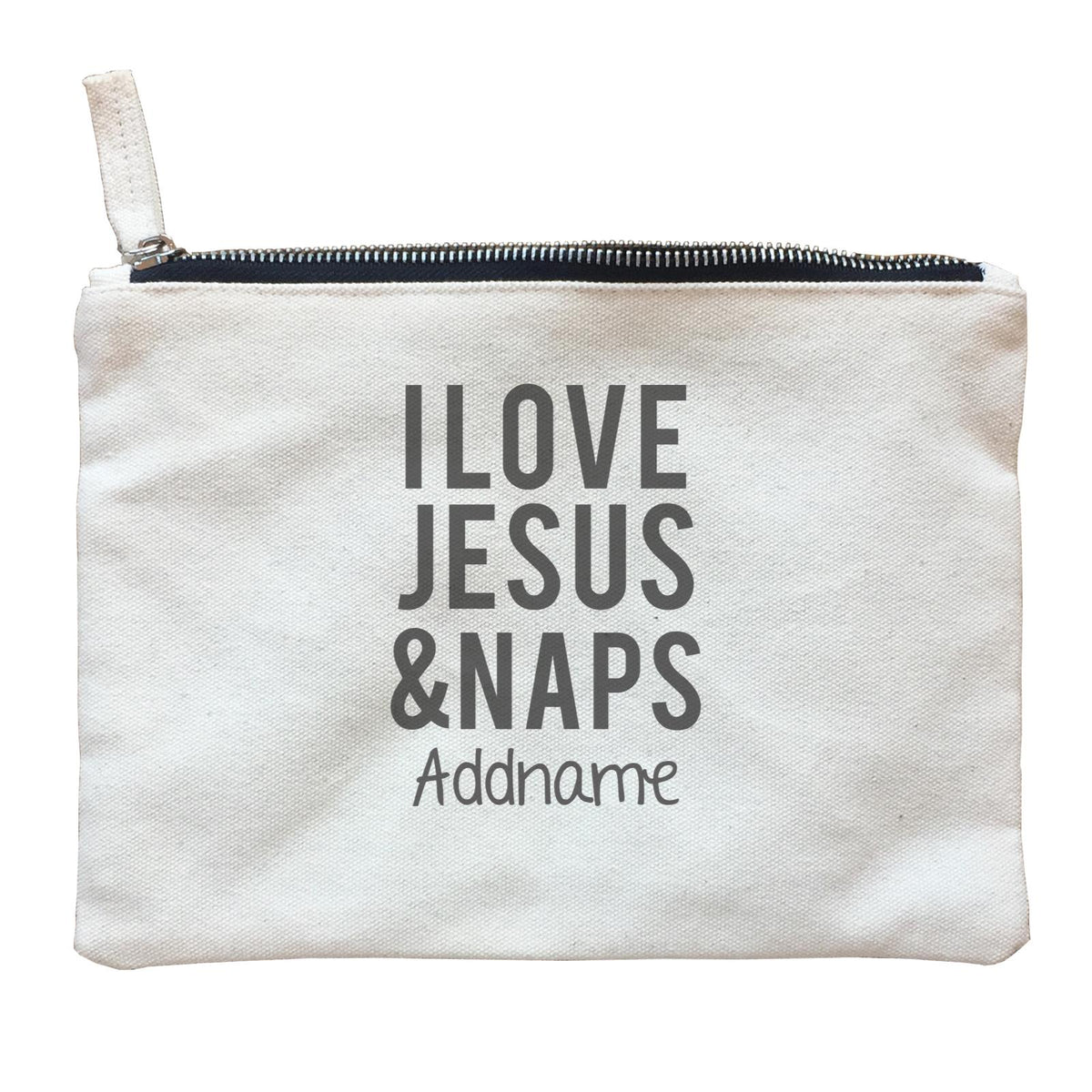 Christian Baby I Love Jesus &amp; Naps Addname Zipper Pouch