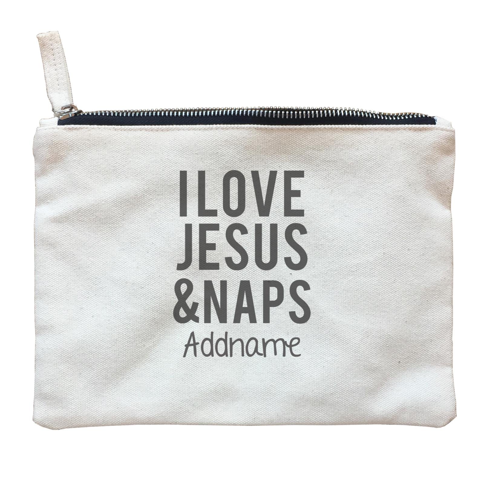 Christian Baby I Love Jesus & Naps Addname Zipper Pouch
