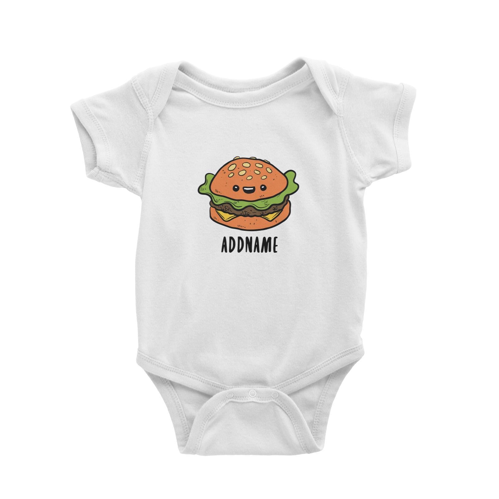Fast Food Burger Addname Baby Romper  Matching Family Comic Cartoon Personalizable Designs