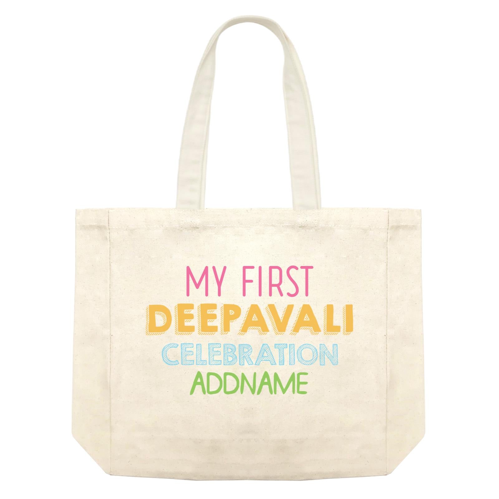 Deepavali Colourful My First Deepavali Celebration Addname Shopping Bag