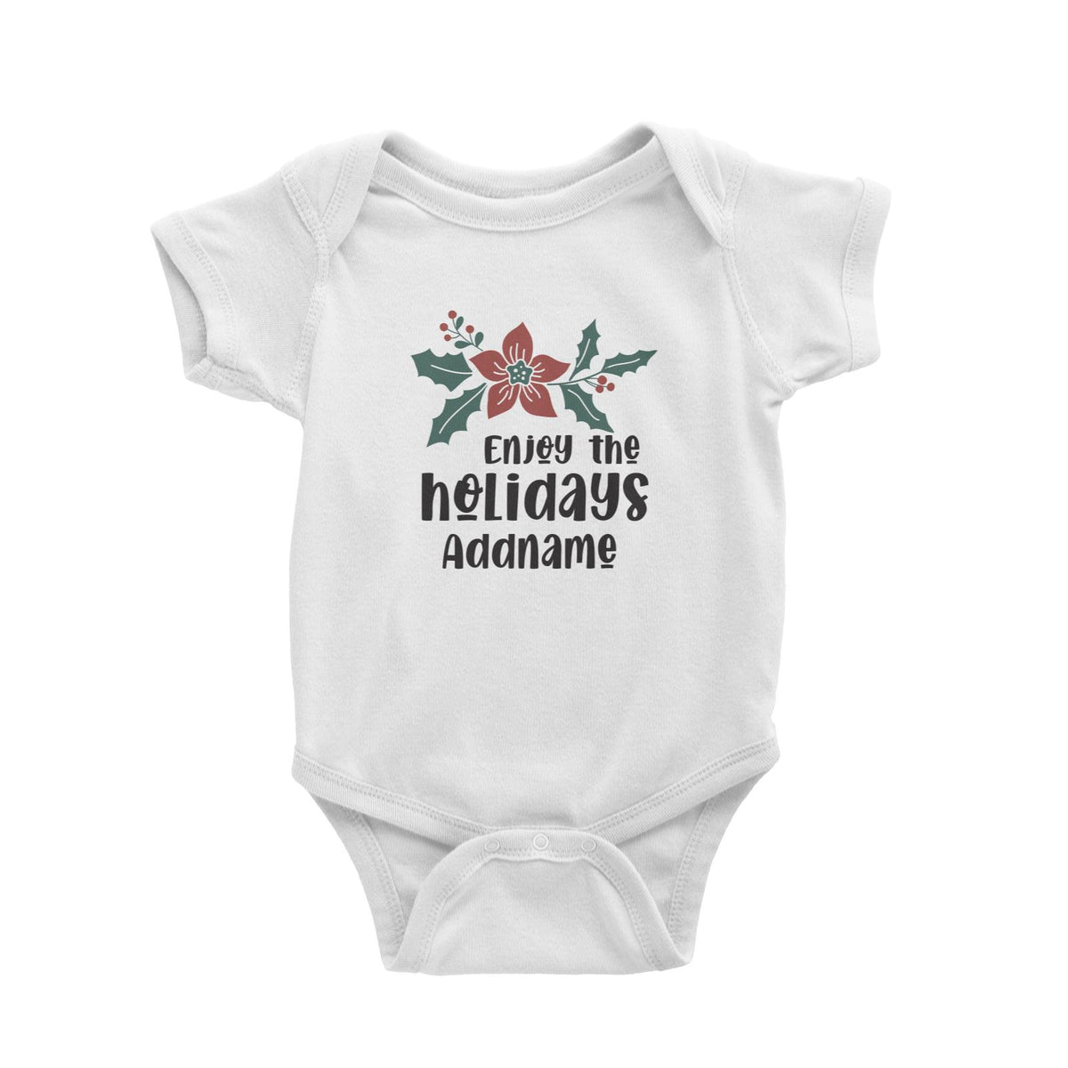 Christmas Series Holly Enjoy The Holidays Baby Romper