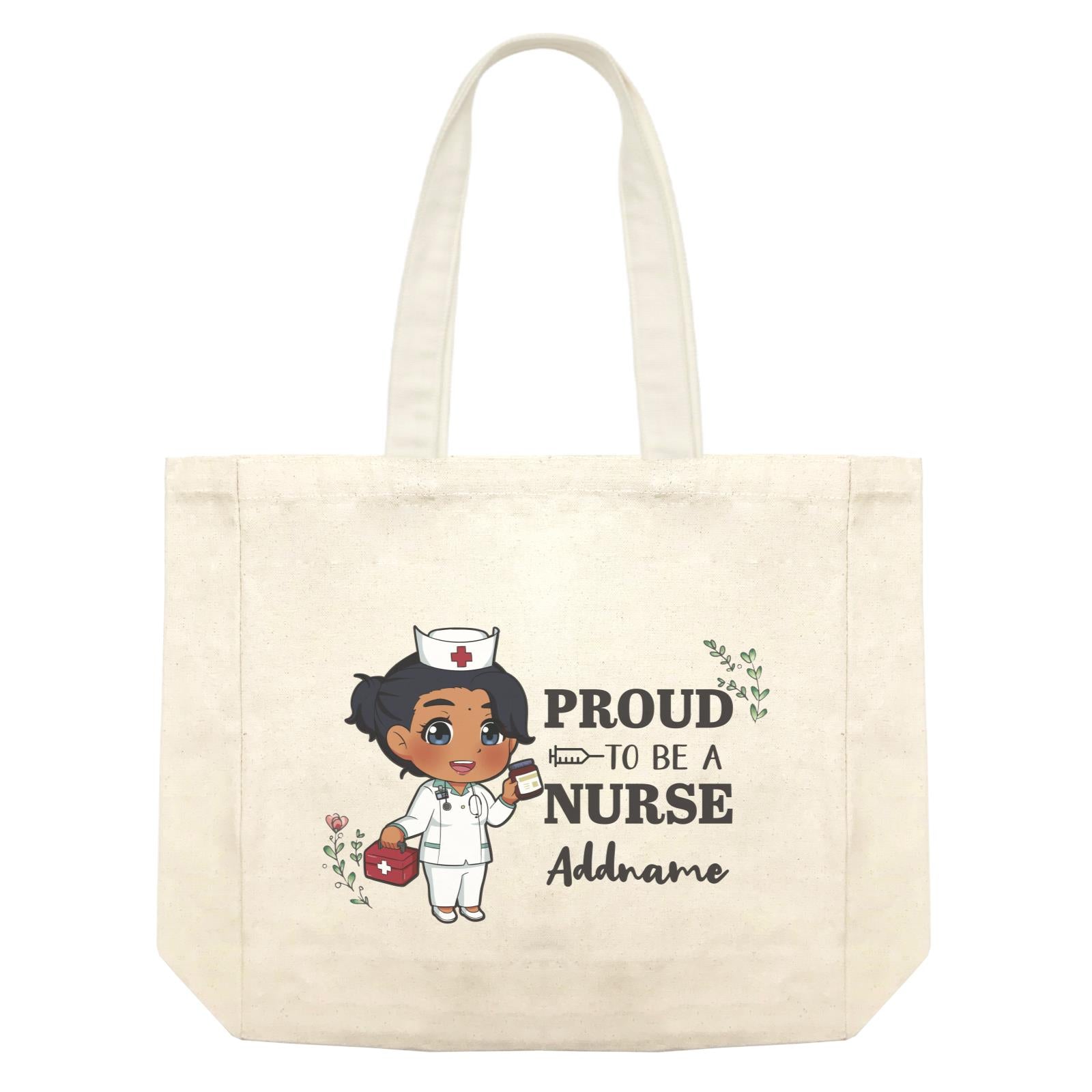 Proud To Be A Nurse Chibi Female Indian Shopping Bag